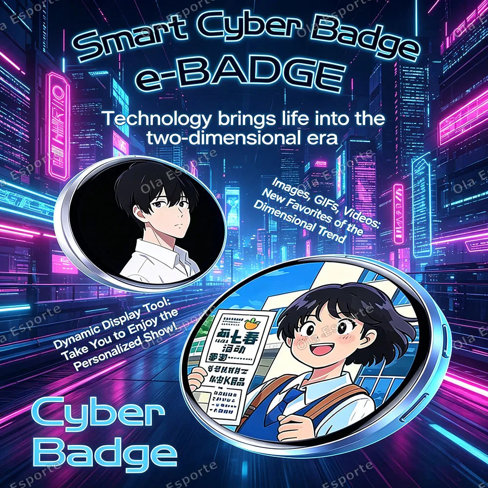 HD Smart E-Badge | Display GIFs, Photos & Animations