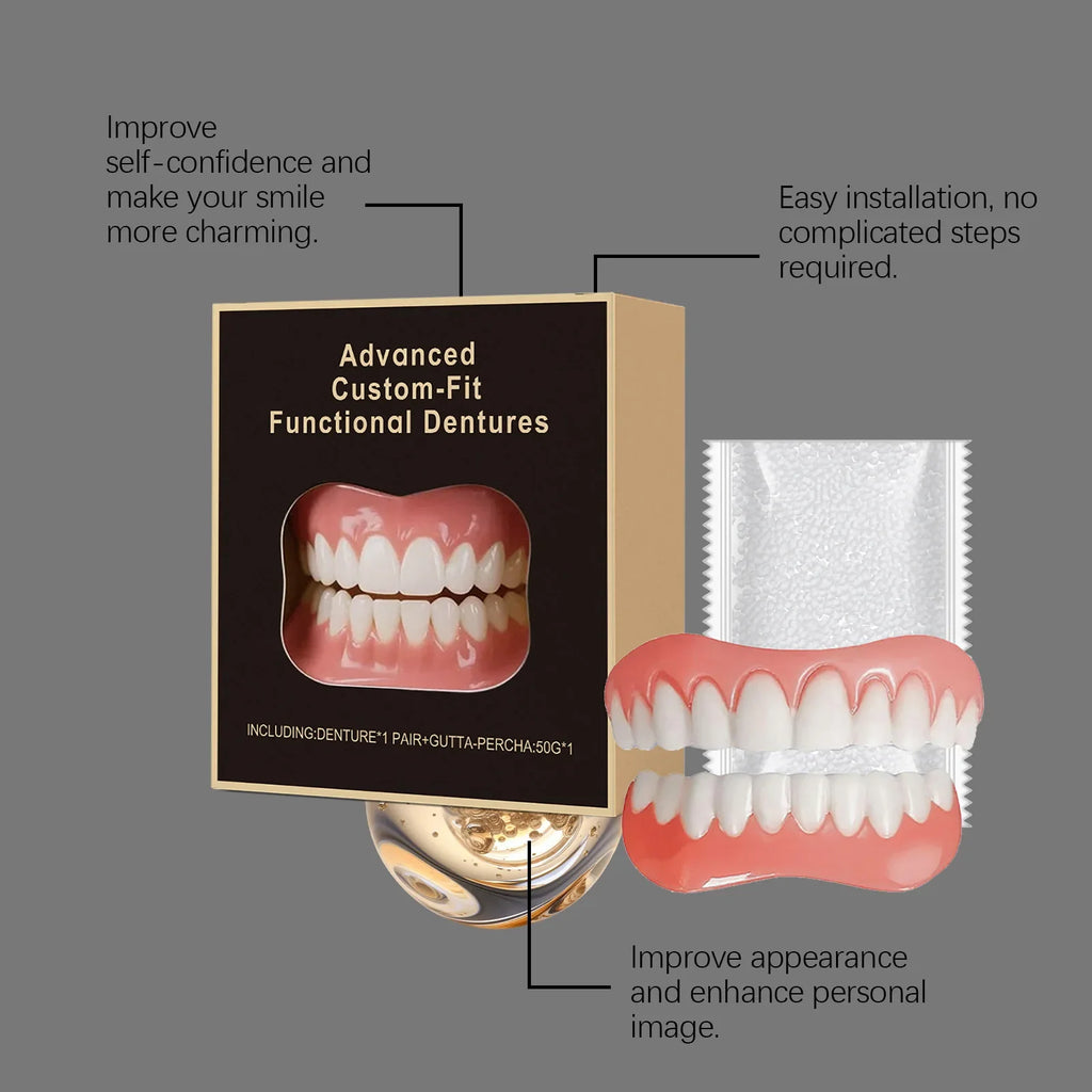 Silicone Denture Kit – Full Set False Teeth for Men & Women