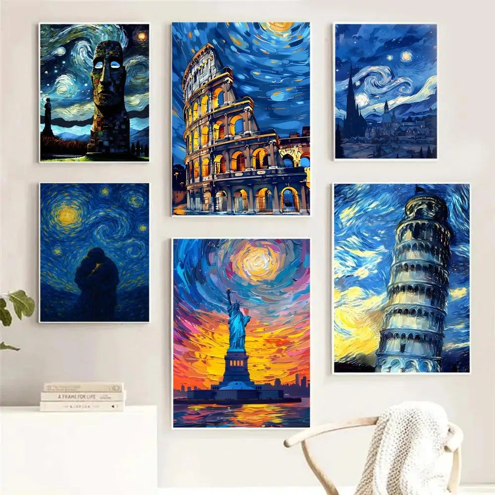 Van Gogh Blue Style HD Canvas Wall Art Print – Home Decor