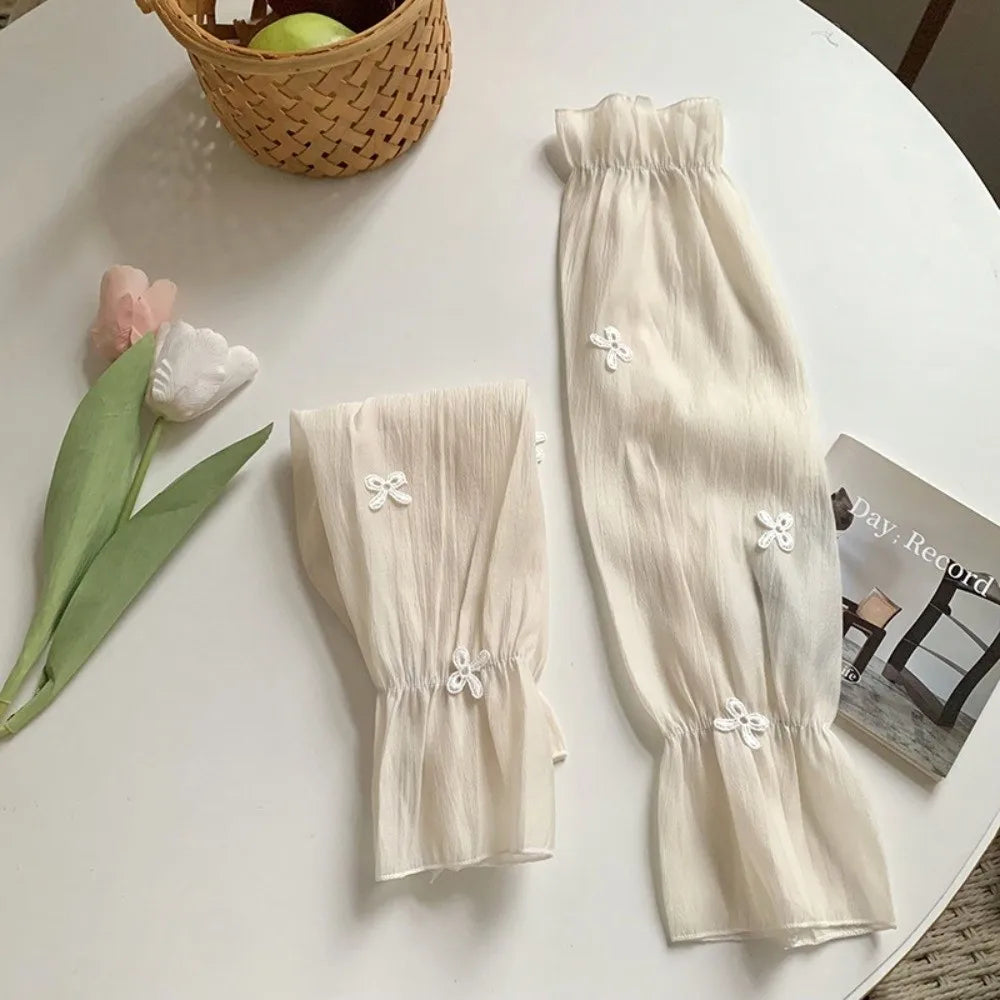 UV Ice Silk Arm Sleeves – Cooling Bow Fairy Style Sun Cover