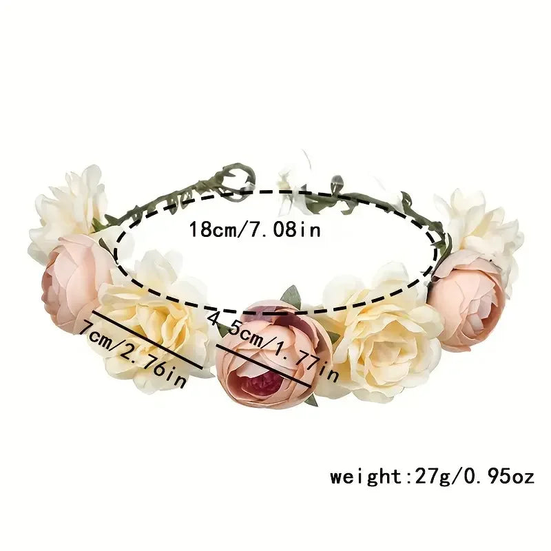Simulation Flower Seaside Vacation Wreath Headband Women Hair