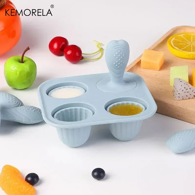 4-Cavity Silicone Baby Popsicle Mold – DIY Ice Cream Stick Mold
