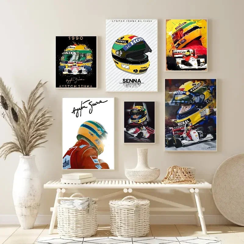 Senna F1 Helmet World Champion Poster – Wall Art Sticker