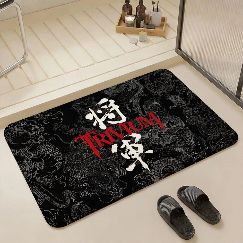 Trivium Band Flannel Floor Mat – Non-Slip Soft Indoor Rug