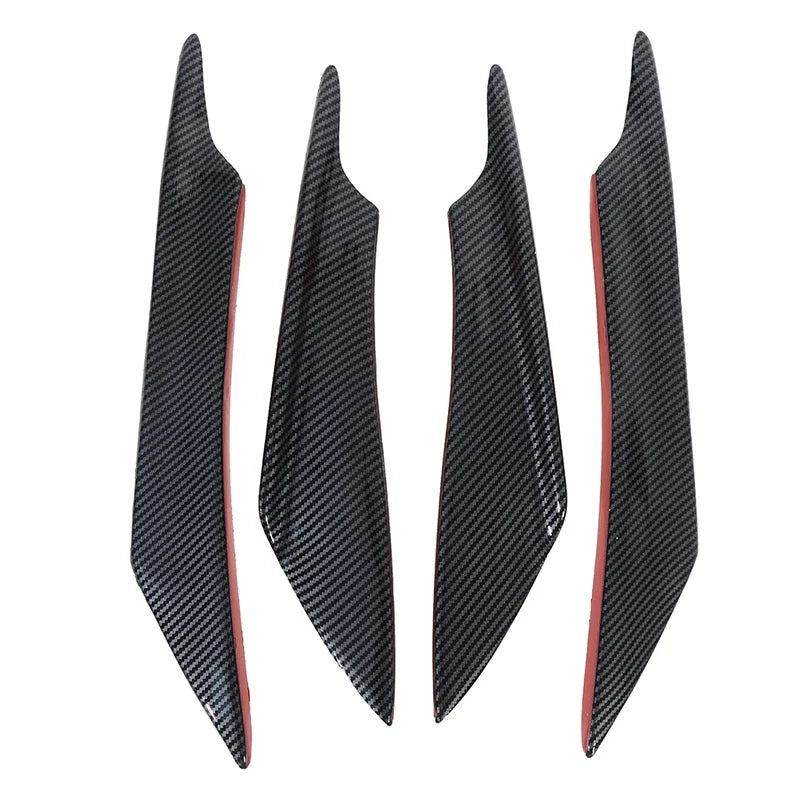 4Pcs Carbon Fiber Bumper Canard Splitter Fins – Universal Fit