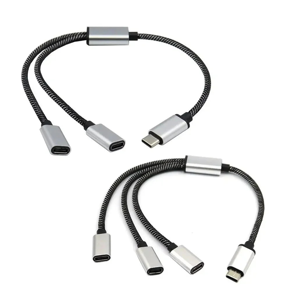 3-in-1 USB-C Hub Splitter | OTG Data Transfer & Charging