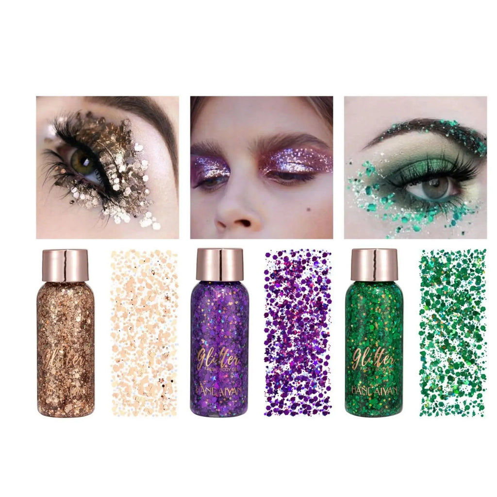 HANDAIYAN 9-Shade Glitter Gel for Face, Body, Hair & Nails