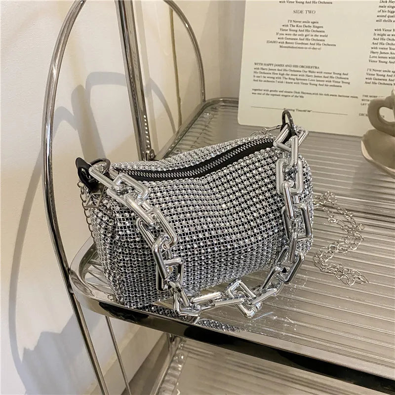 Bling Diamond Crossbody Bag – Small Shoulder Purse for Women