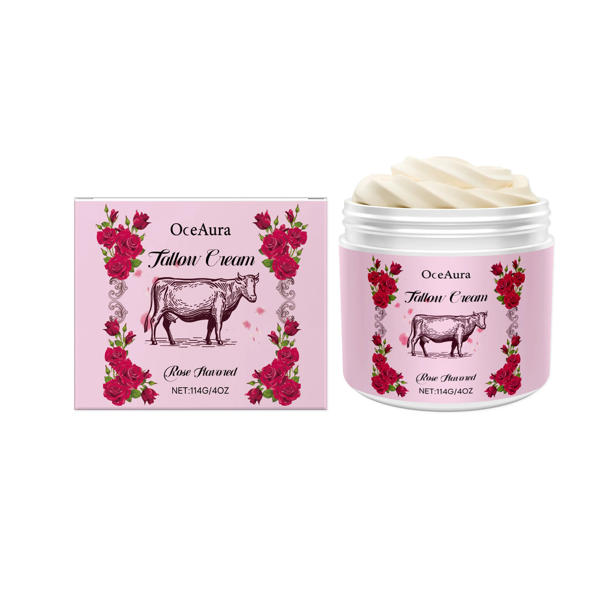 OceAura Rose & Milk Body Moisturizing Cream | 100–500g