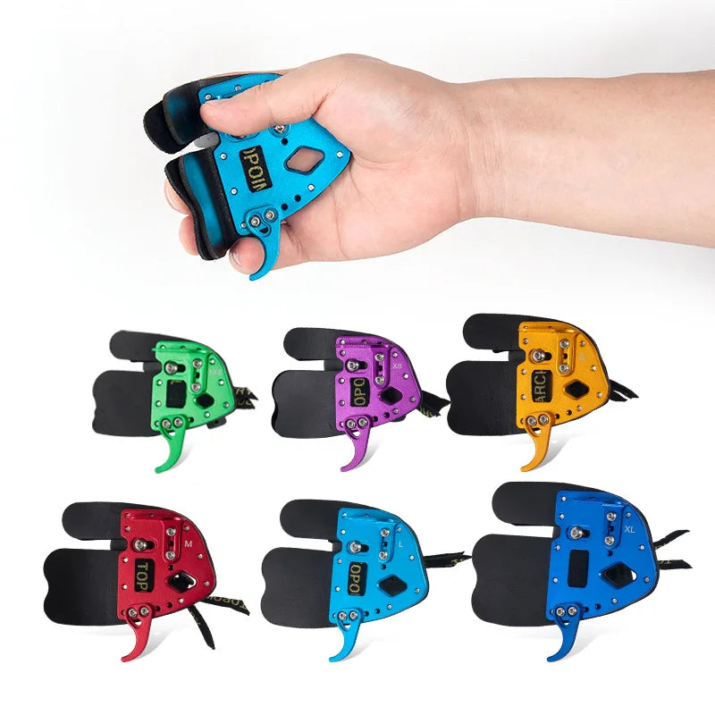 Leather Aluminum Archery Finger Guard Right Handed Reverse Bow