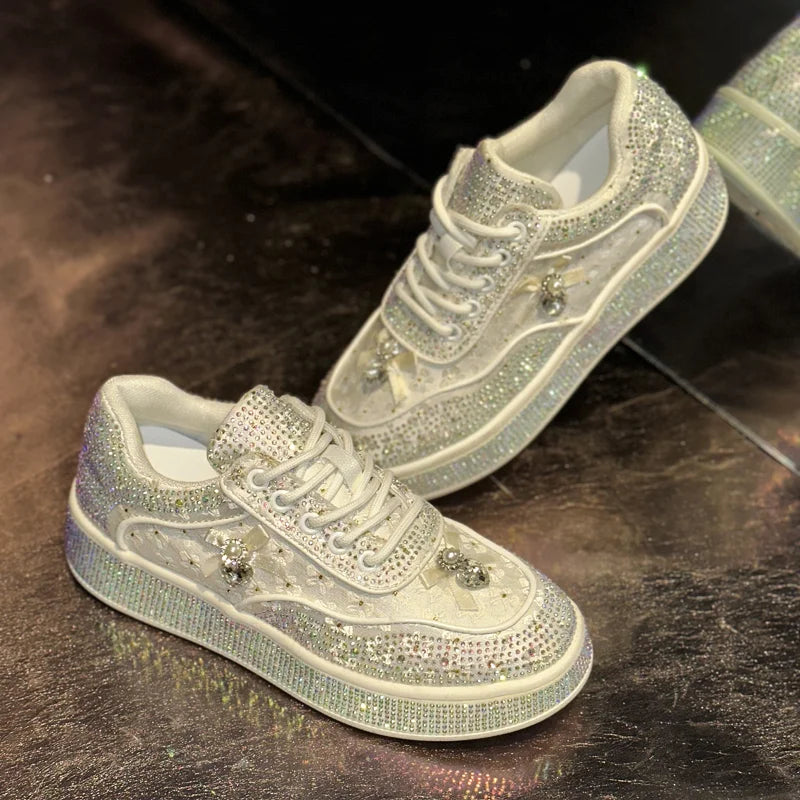 UXST Women's Rhinestone Platform Sneakers | Luxury Casual