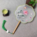 Su Embroidery Silk Round Hand Fan – Wooden Handle & Tassel