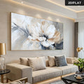 Large Abstract Floral Canvas Wall Art – Modern Vintage Flower Print