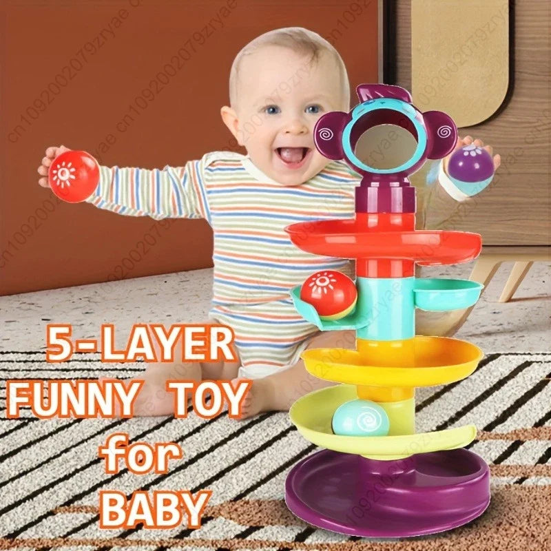 Fun Educational Ball Track Tower Rolling Early Learning Toy Spinning