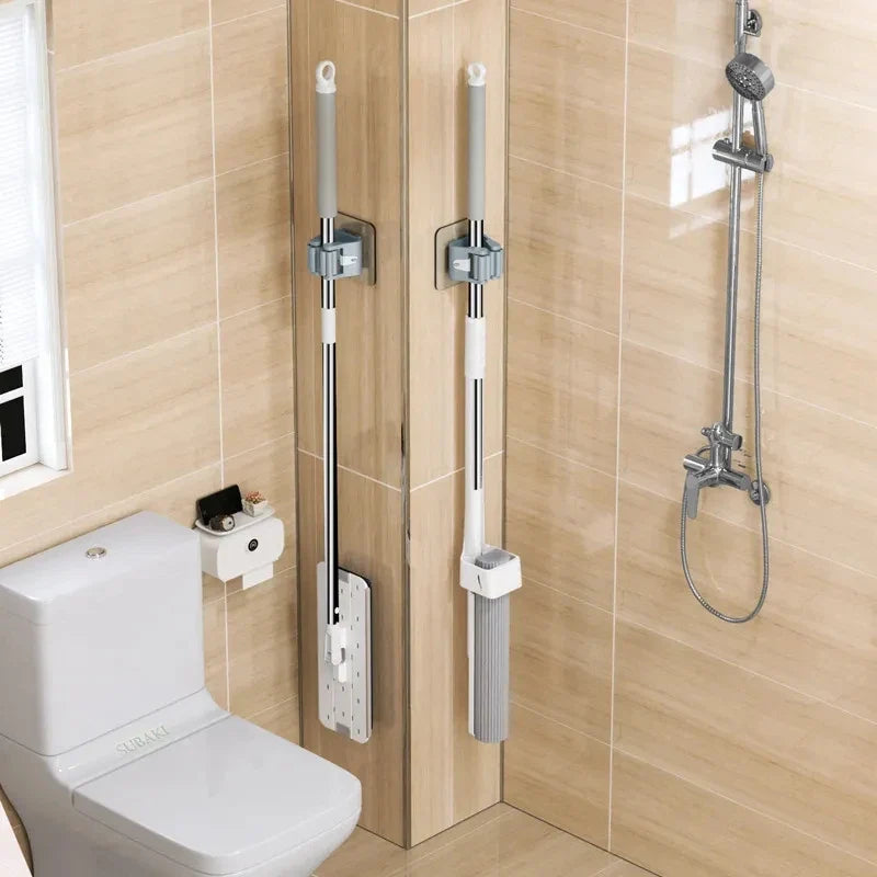 Wall-Mounted Mop & Broom Holder Hooks | 2/4 PCS Storage Rack