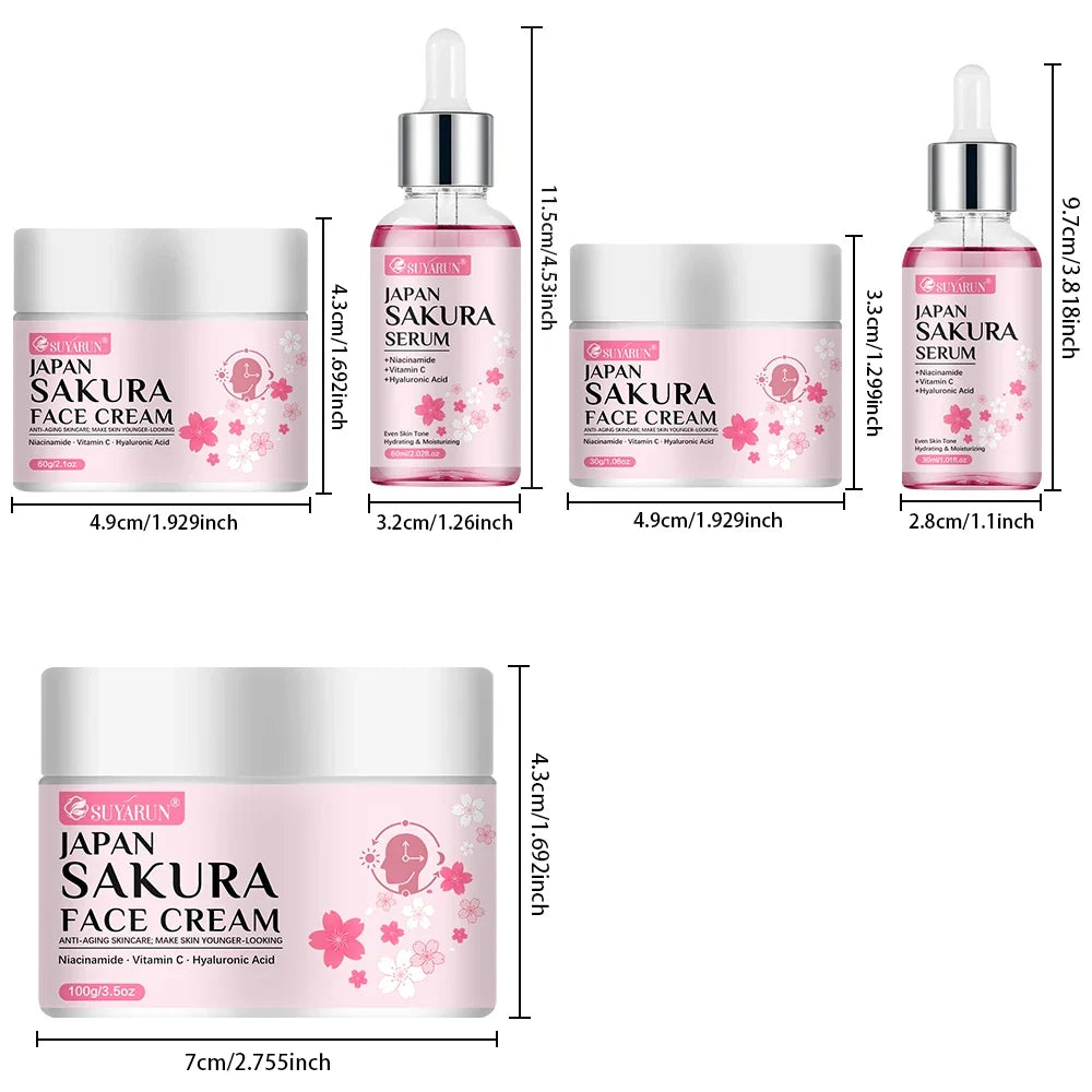 Cherry Blossom Moisturizing Cream & Serum Skincare Set