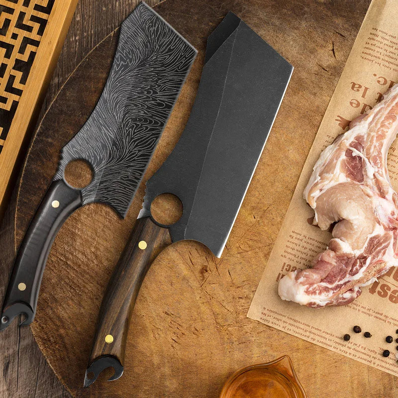Japanese High Carbon Steel Kitchen Cleaver & Boning Knife