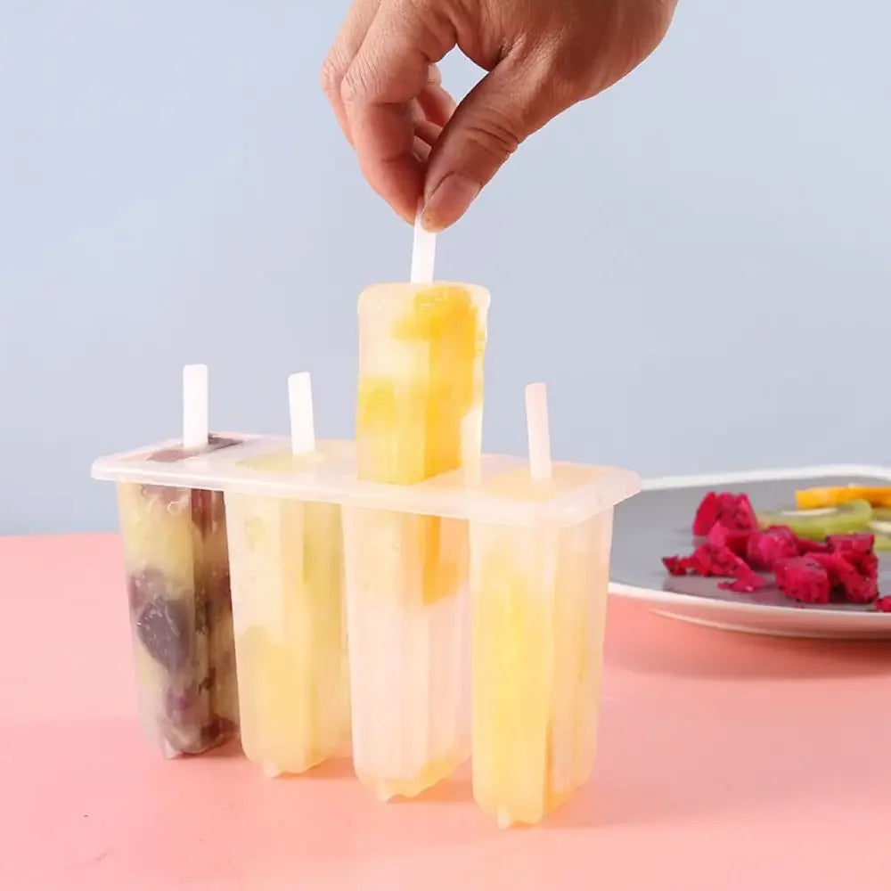 4-Link Popsicle Mold with Lid | Homemade Ice Lolly Maker