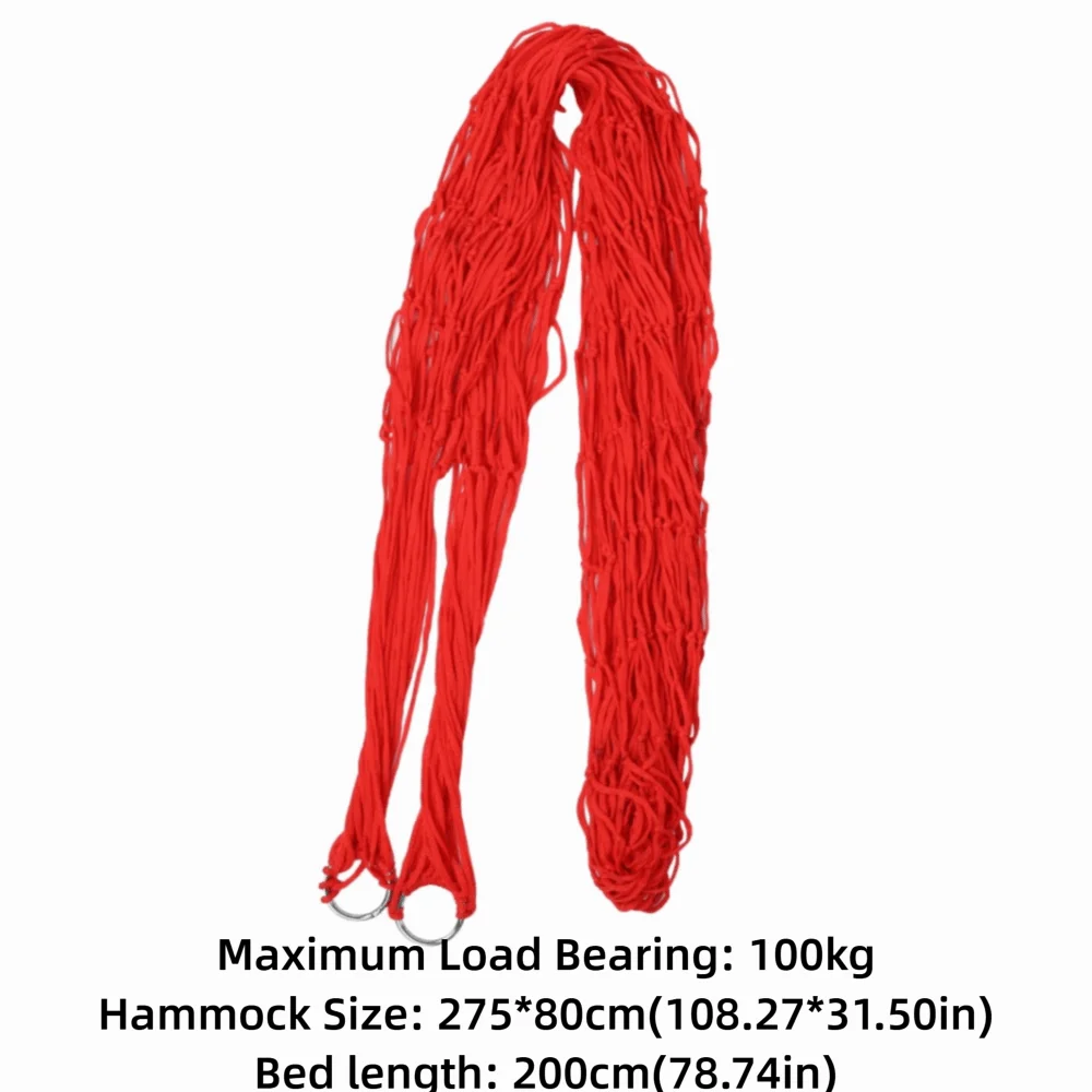 Colorful Nylon Mesh Double Hammock for Camping & Outdoor Use