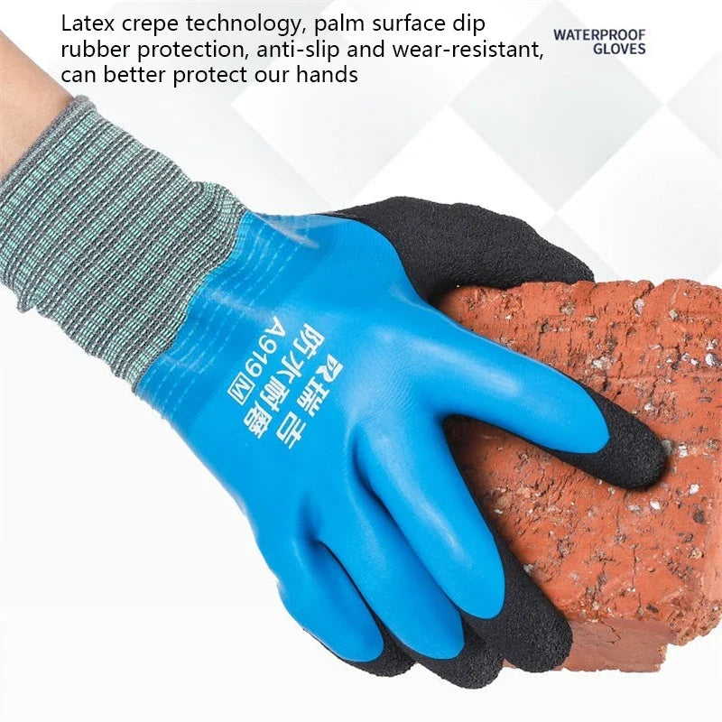 1Pair Winter Waterproof Work Safety Thermal Gloves Anti-slip Grip