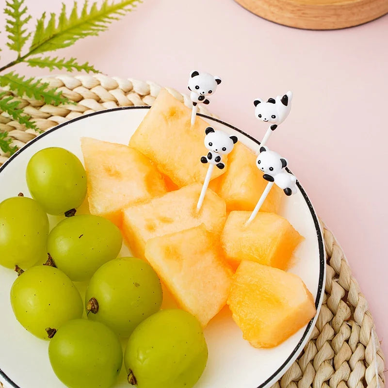 8-Piece Panda Fruit Forks – Kids Snack & Dessert Cake Picks