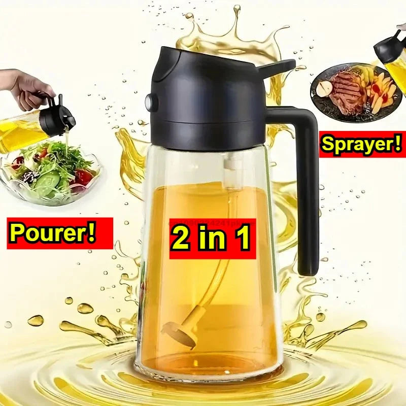 2-in-1 Oil Spray & Dispenser Bottle | 500ml Kitchen Sprayer