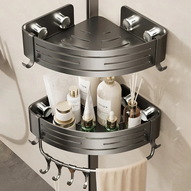 No-Drill Suction Cup Bathroom Corner Shelf | Stick-On Storage