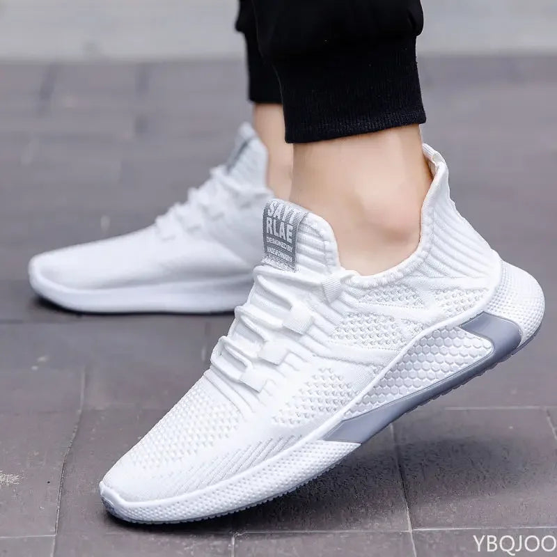 YBQJOO Men's Breathable Mesh Casual Sneakers | Lightweight Flat