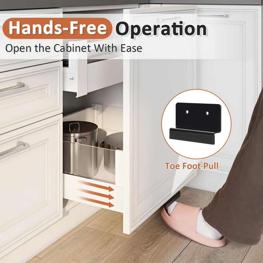 1 Polished Metal Cabinet Door Foot Handle Carbon Steel Non-contact