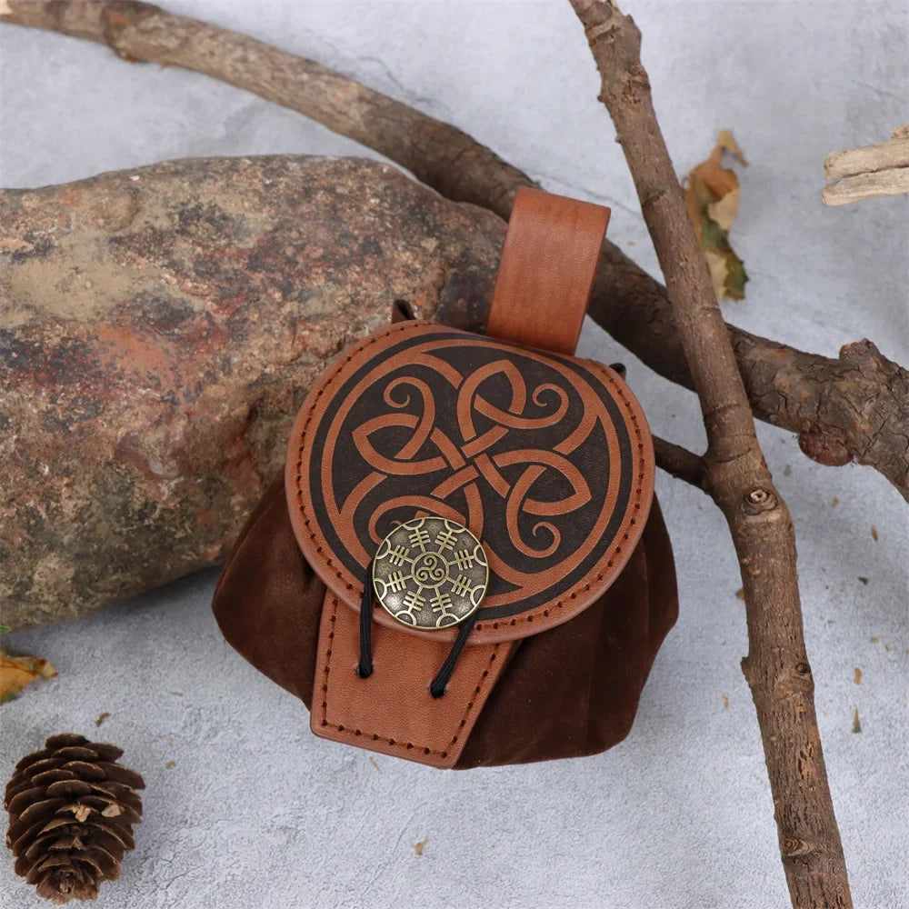 Medieval Viking Belt Pouch Coins Can Hold Phone Vintage Waist Bag