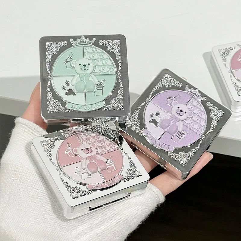 5-Color Purple Glitter Eyeshadow Palette – Shimmer & Matte