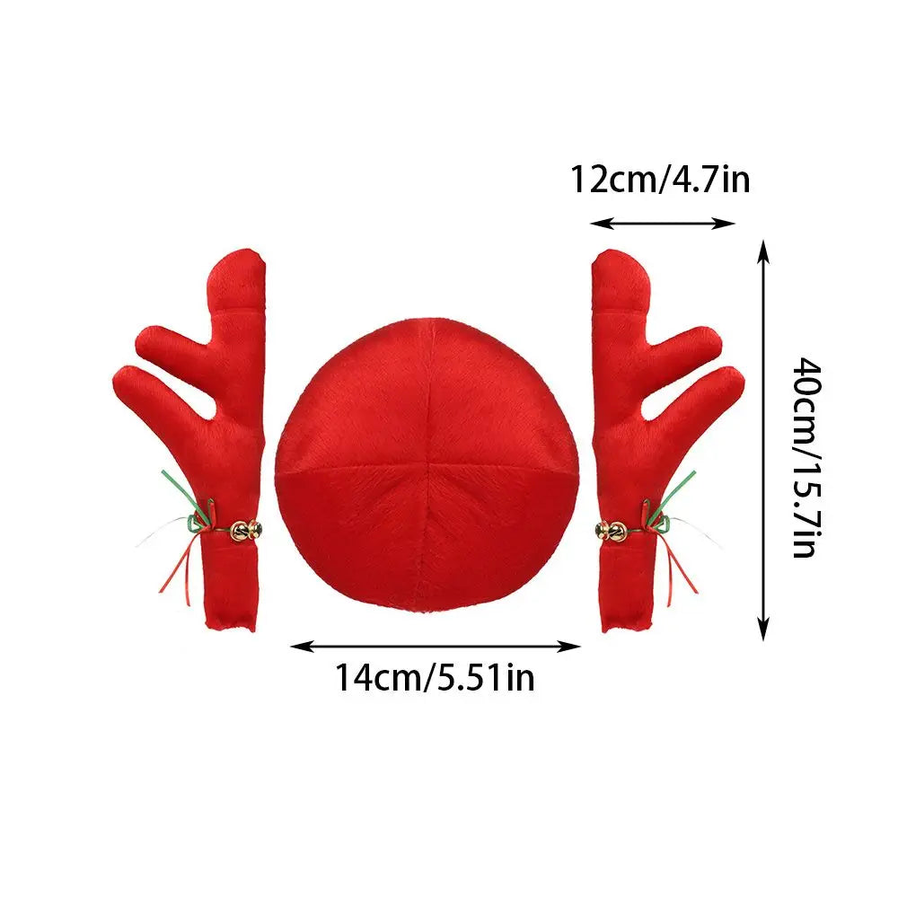 Christmas Reindeer Car Decoration – Antlers & Red Nose Kit