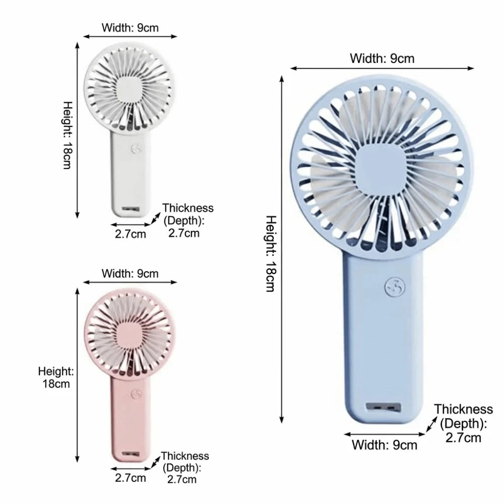 Portable USB Rechargeable Handheld Fan – Quiet & Compact