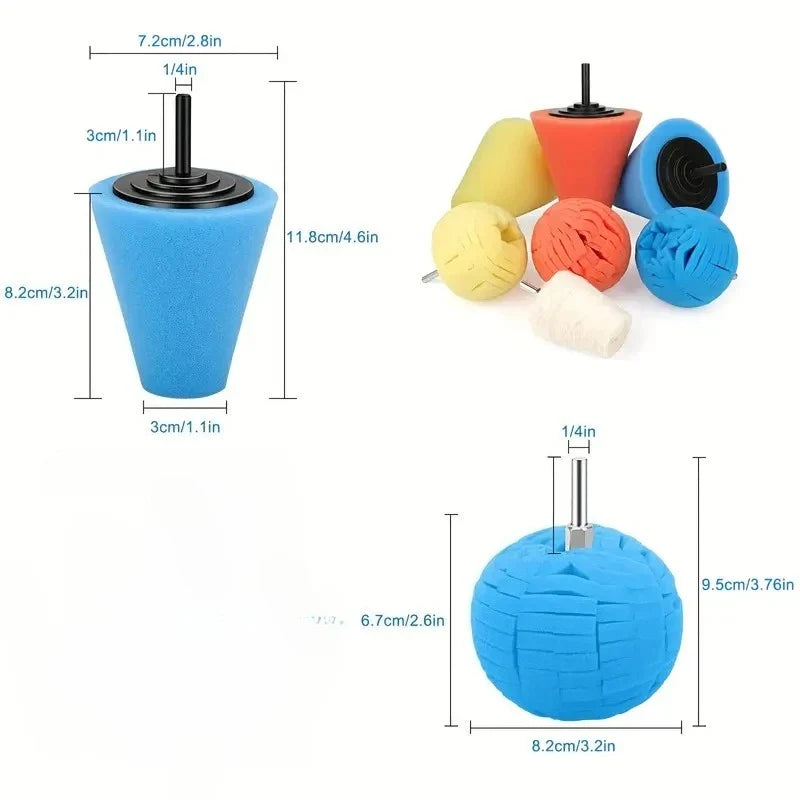 Car Hub Polishing Sponge Wheel Buffer – Conical Detail Tool