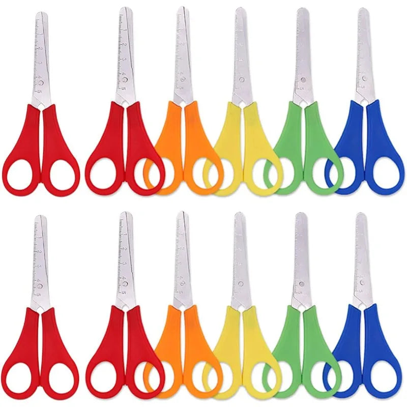 12-Piece Kids Safety Scissors Set with Centimeter Scale