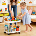 2-Tier Rolling Storage Cart with Wheels | Mobile Organizer