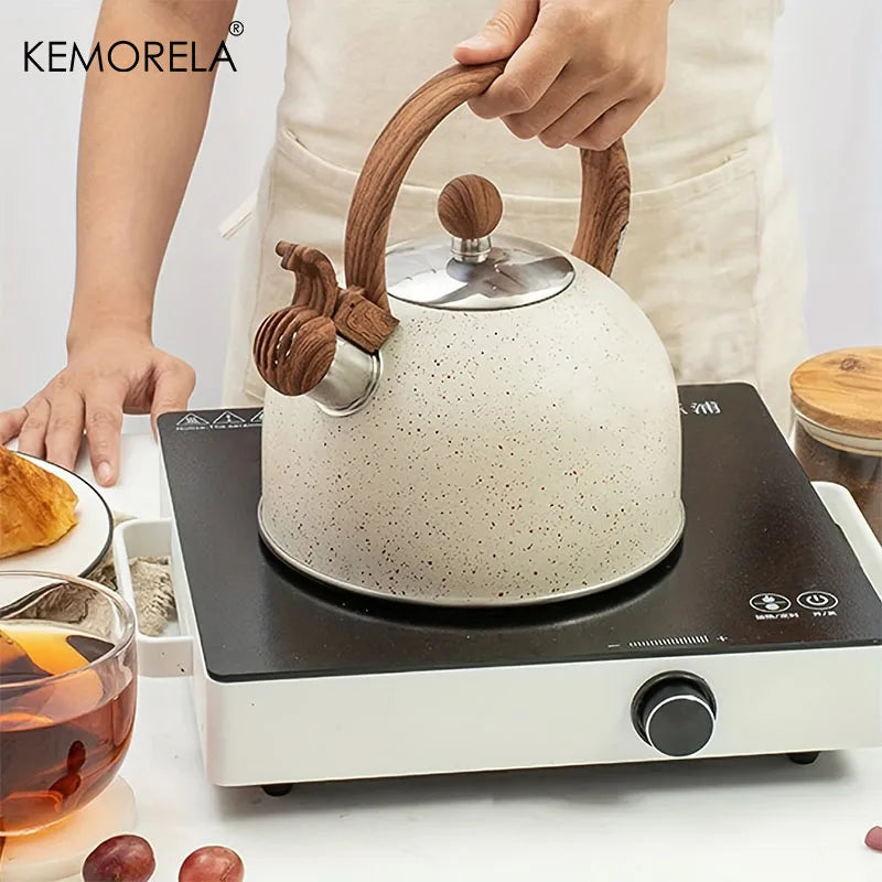 KEMORELA 2.5L Stainless Steel Whistle Kettle – Gas & Induction