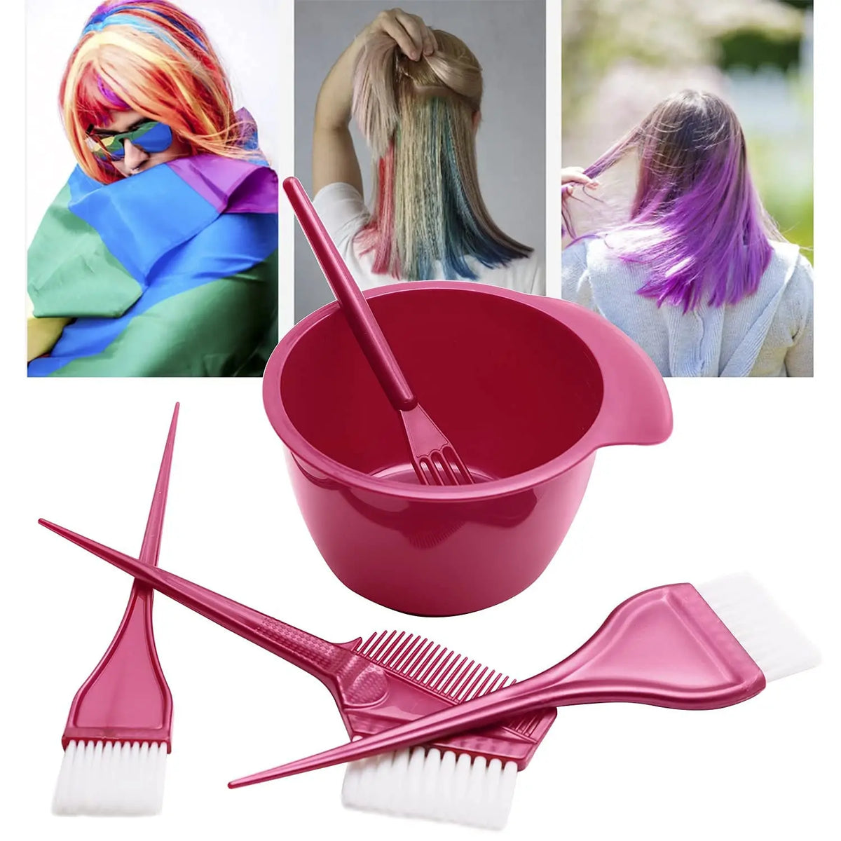 5-Piece Salon Hair Dye Kit – Coloring Brush & Bowl Set