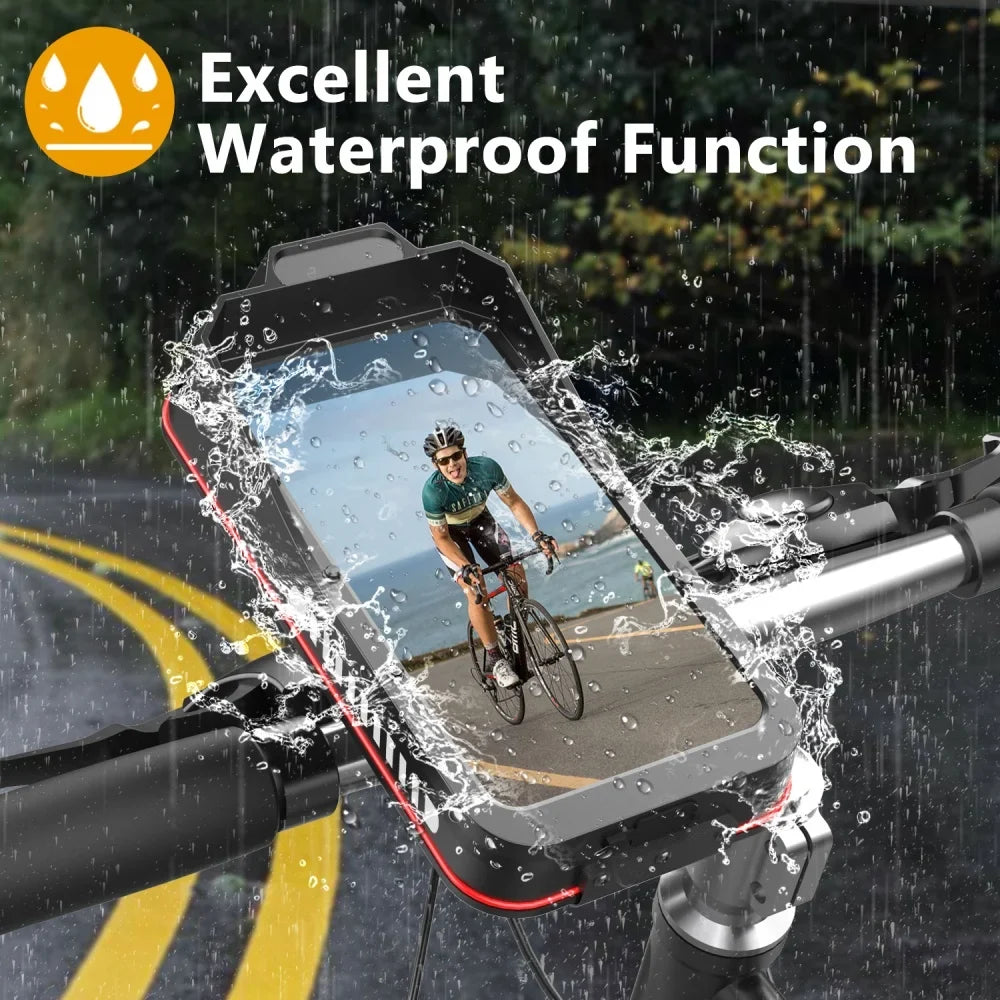 Waterproof Motorcycle Bicycle Phone Holder | Quick-Lock Handlebar Mount
