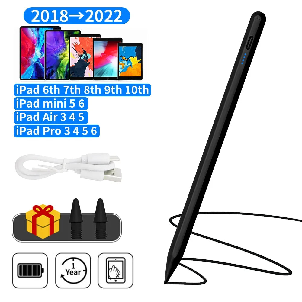 iPad Stylus Pen – Palm Rejection, Tilt & Power Display