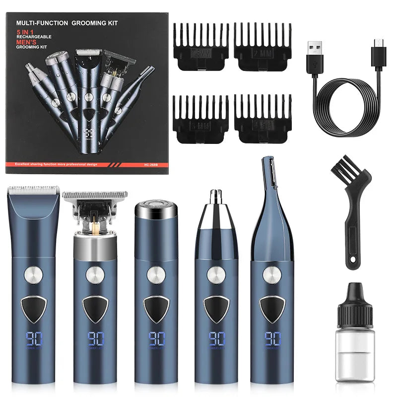 Men's 5-in-1 Electric Hair Trimmer – Face, Ear & Nose