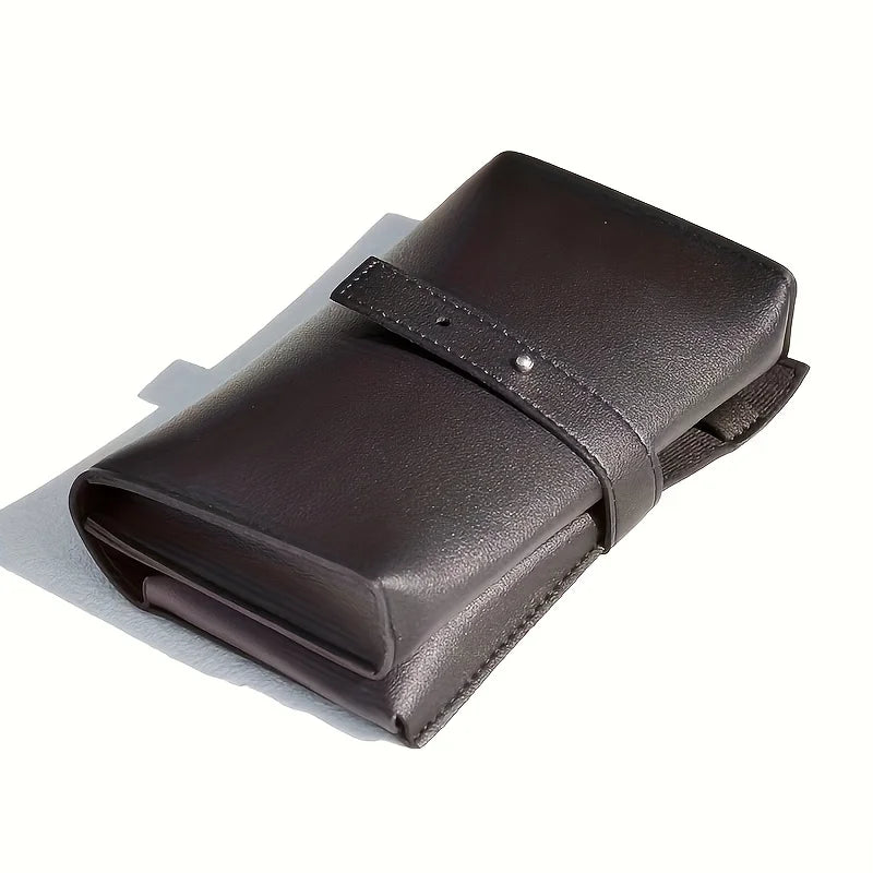 PU Leather Multi-Compartment Tech Organizer Travel Case
