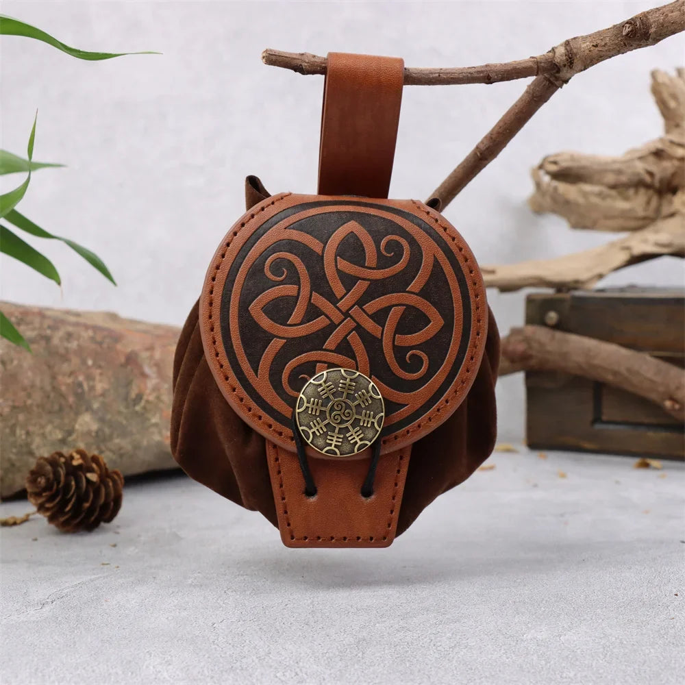 Medieval Viking Belt Pouch Coins Can Hold Phone Vintage Waist Bag