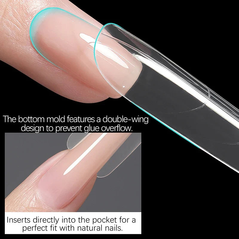 240pcs Sandwich Dual Nail Extension Forms – Oval Top & Bottom