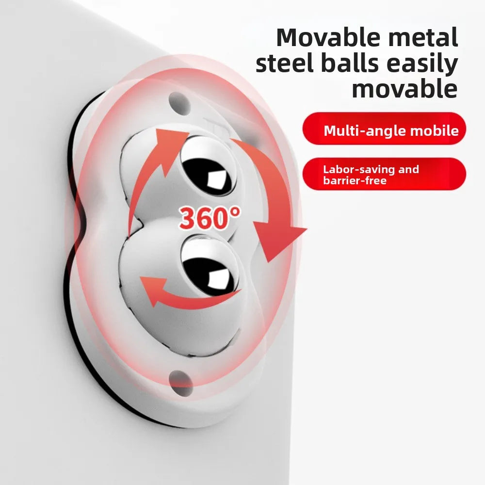 Self-Adhesive 360° Swivel Caster Wheels – Stainless Steel