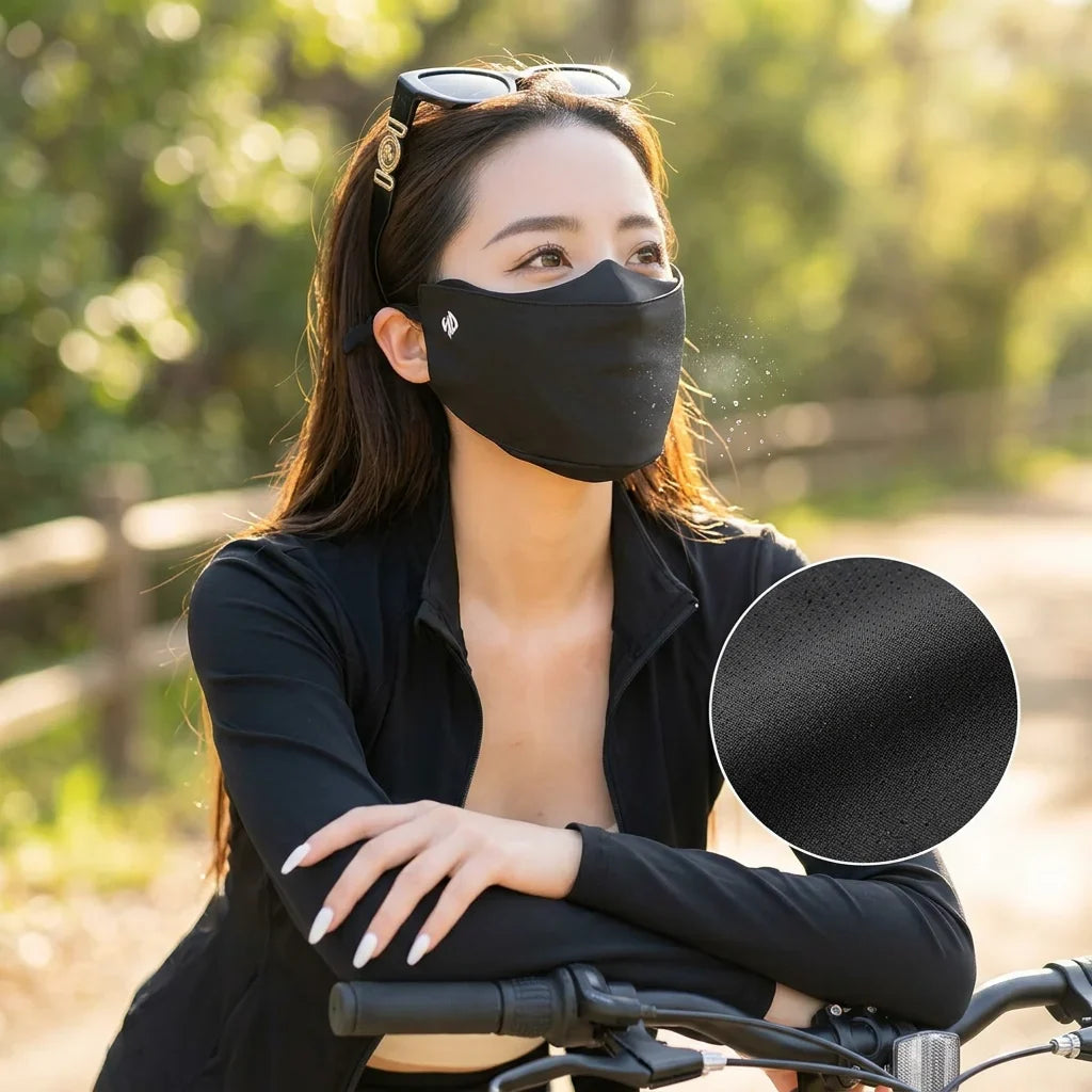 Ice Silk UPF50+ Sun Mask for Women | Full Face UV Cover