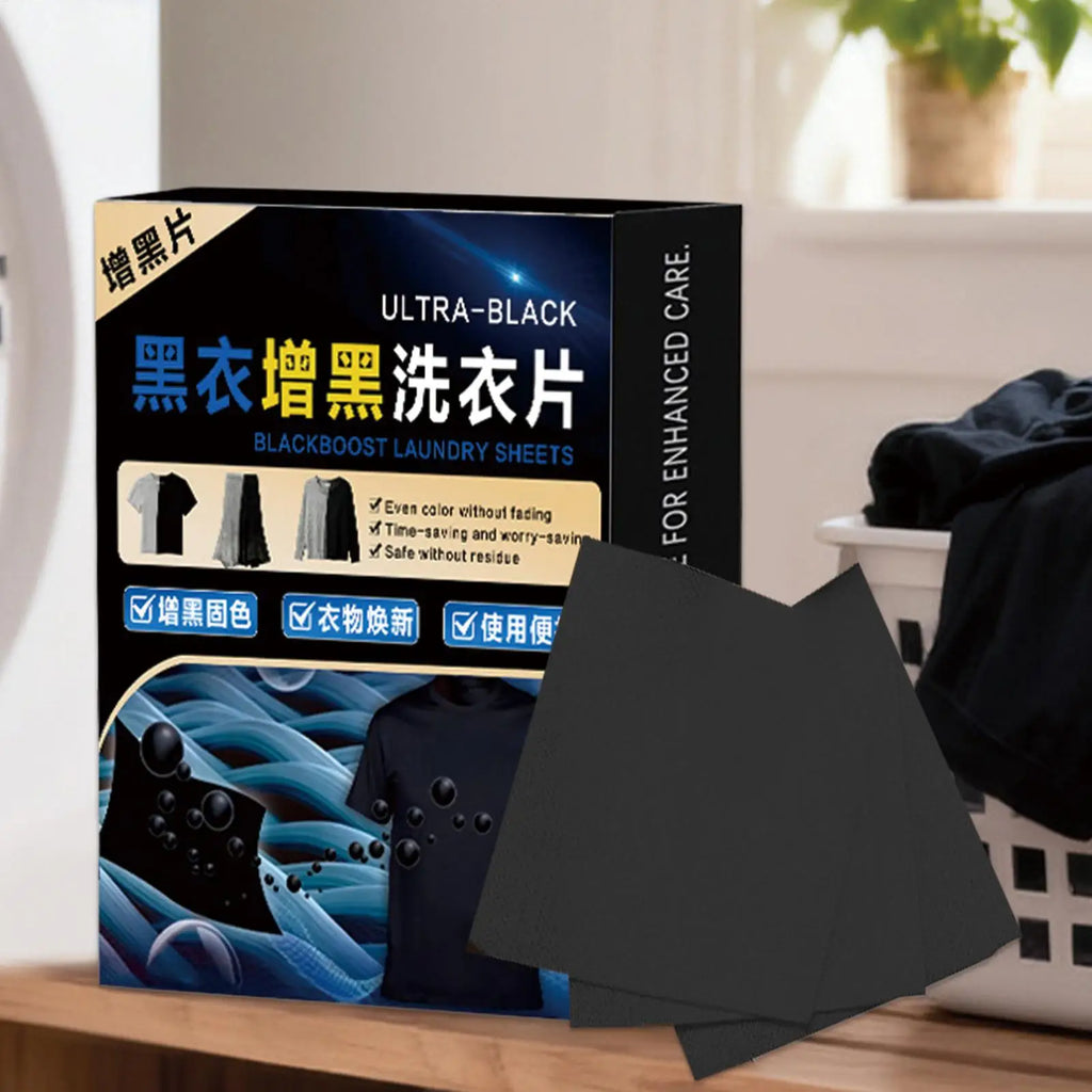 10-Pack Laundry Darkening Sheets | Black Fabric Color Restorer