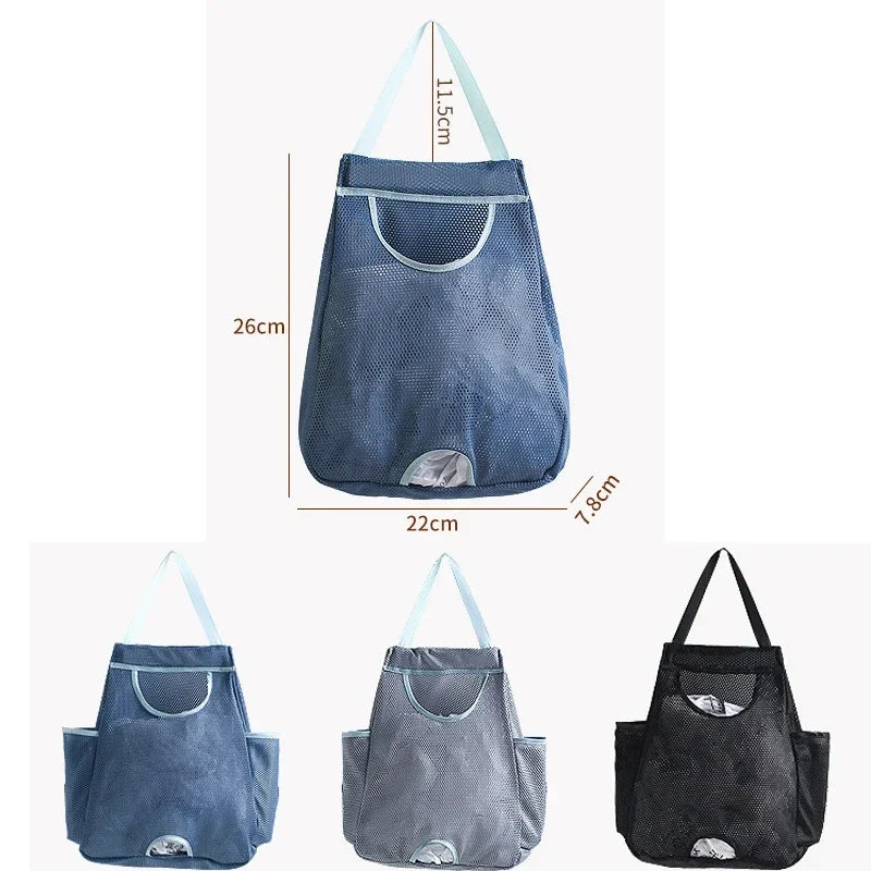 Wall-Mount Plastic Bag Holder & Dispenser | Washable Mesh
