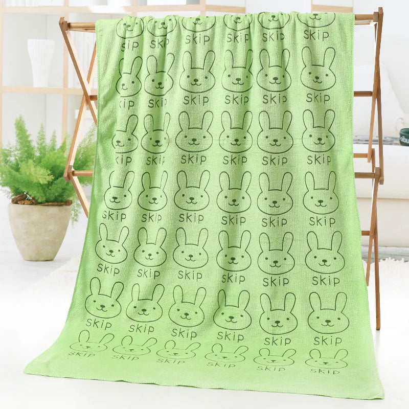 Cute Rabbit Kids Microfiber Bath Towel | Soft Quick Dry 50x100cm