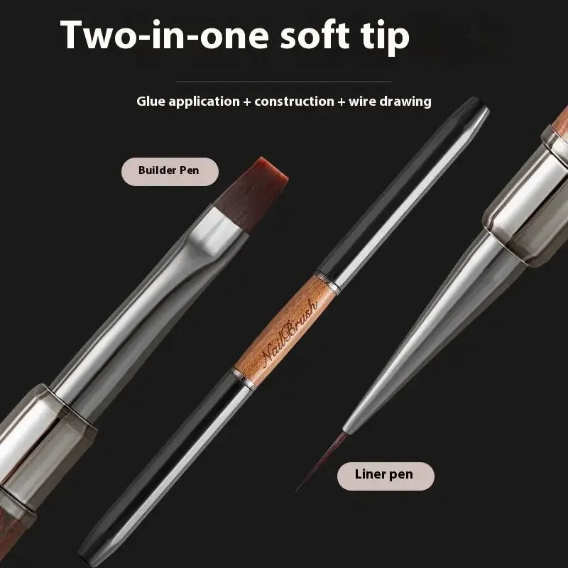 Sandalwood Double-Headed Nail Art Brush Pen | Detail Lines